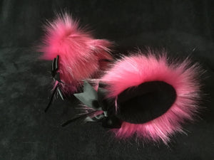 Stunning Hot Pink  & BlackKitten/Wolf  Ears, BDSM.Cosplay, Anime. Petplay